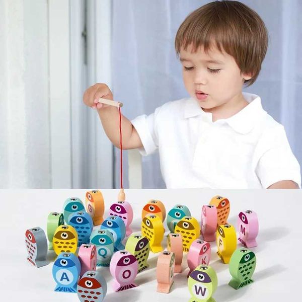 Wooden high-altitude cognitive early education magnetic fishing toy suitable for interactive games with parents of boys and girls W250113