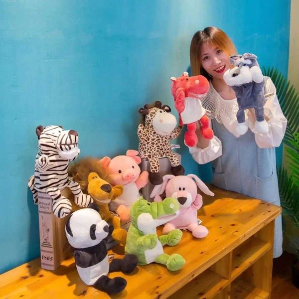 Cartoon Plush Toys Panda Stuffed Animals Cat Dolls Animal Hand Puppet Plush Hand Doll Children Puppets Kindergarten Story PropsXJ240827