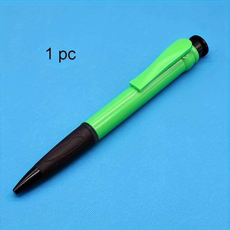 TEMU 1pc Green Ballpoint Pen With Black Ink - 0.7mm Medium Point, Glossy Finish, Unique & Stationery For Students