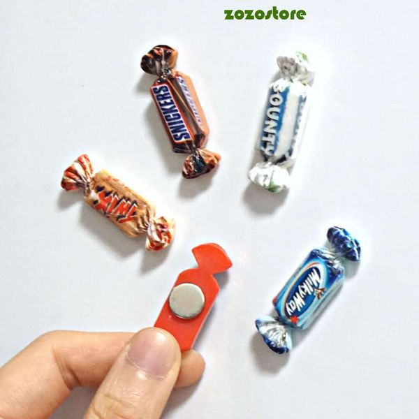 5Pcs Colorful Candy Fridge Magnets Chocolate Lollipop For Refrigerator Cute Home Kitchen Decorations Photo Stickers