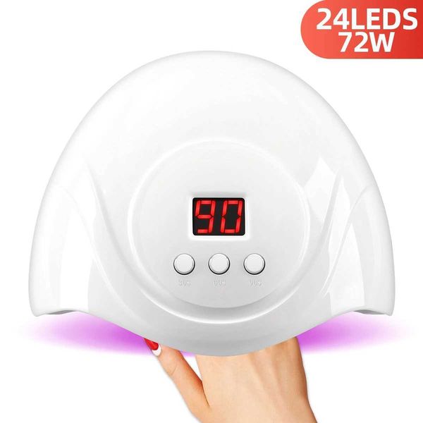 72W LED UV Lamp For Nails 24LEDS Gel Polish Drying Lamp With Smart Sensor Professional Nail Dryer Manicure Salon EquipmentXJ240905