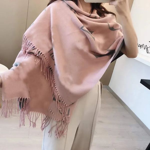 2022 New Luxury V Scarf Cashmere Thick Shawl Women Long Winter Wram Pashmina Wraps Hijab with Tassel Bufanda Foulard 2022