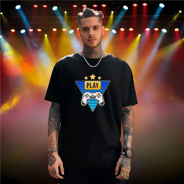 T Shirt For Man 100% Cotton 230g play games Spring Summer Breathable Short Sleeve DIY Printed Men Tshirts New Arrival Loose Tops