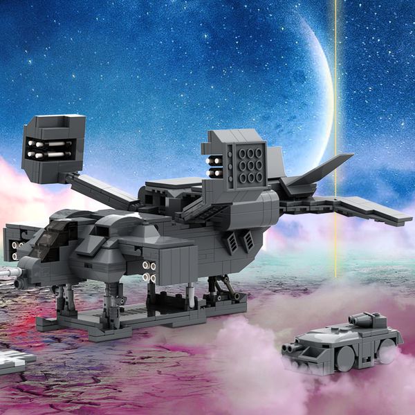 Cheyenne MOC Aliens Dropship and APC Bricks Space Shuttle Armed Transport Aircraft Model Building Block Kids Toy Birthday Gift
