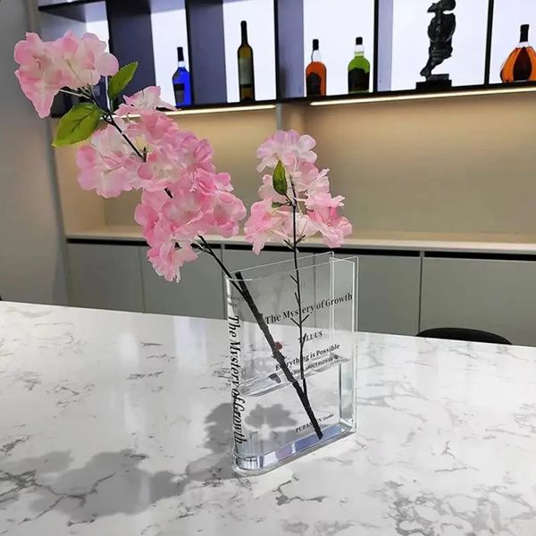 Transparent Book Vase Creative Acrylic Transparent Vase Growth Book Vase Modern Decoration Vase Room Decoration Mystery 240731