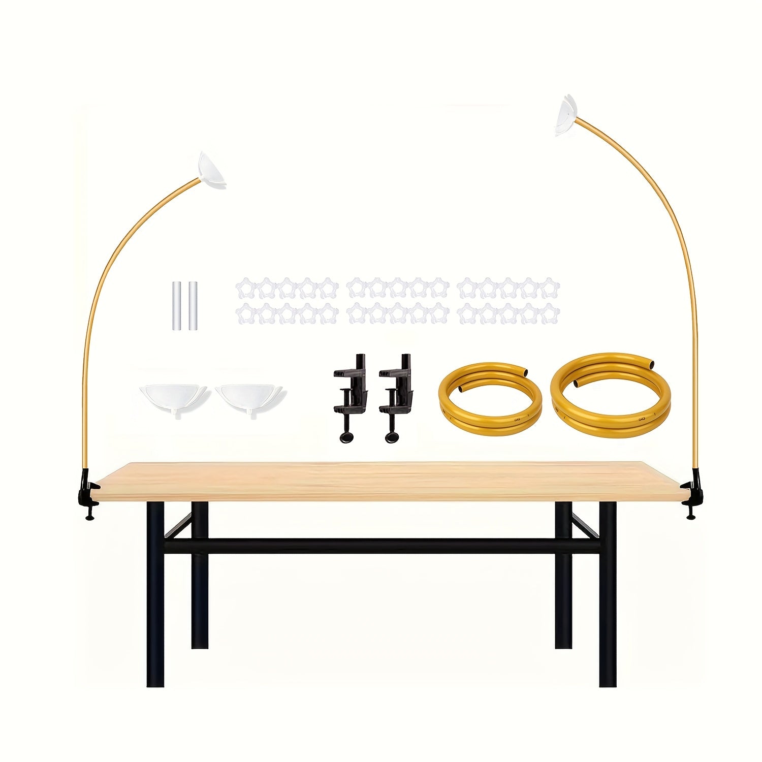 TEMU Stand Kit, 4.9ft & 3.3ft Free Bending Balloon Tabletop Stand, Half Arch Balloon Stand For Wedding, Birthday, Graduation, And More, Halloween