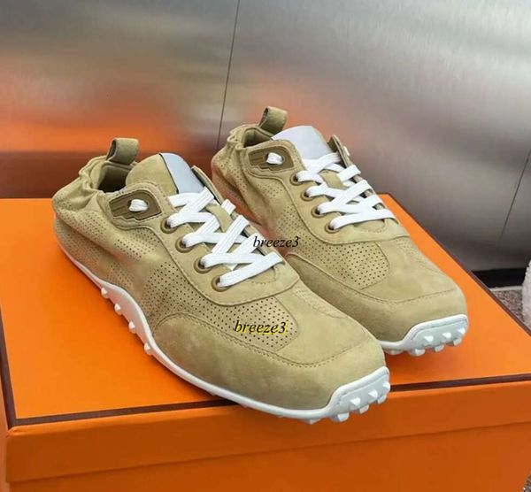 Men&#039;s women&#039;s Couple Dress Genuine Leather Mesh Outdoor Sports and Leisure Lace-Up Shoes designers flat shoe factory footwear 35-4