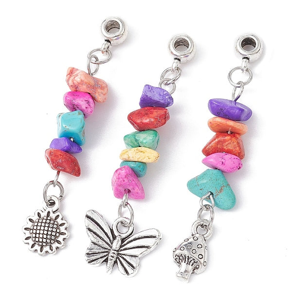 Anhänger mit gefärbten synthetischen türkisfarbenen Splittern