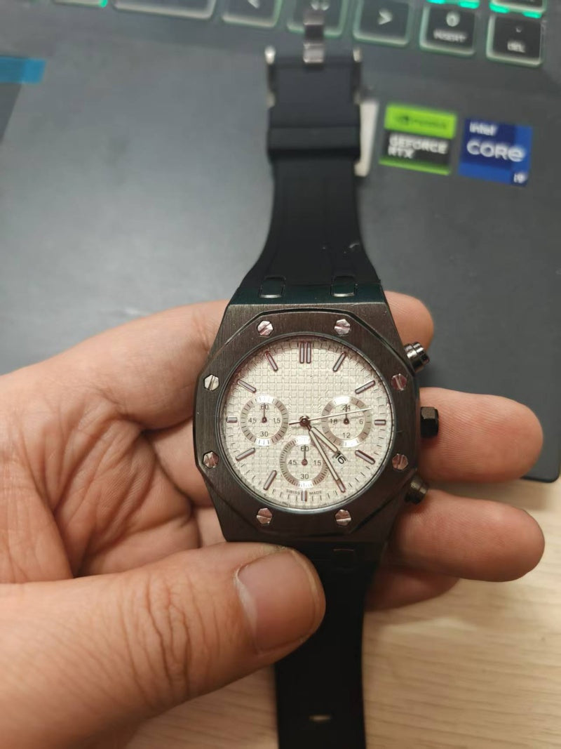 Aude WristWatches for 2025 New Mens Watches Three needles Quartz Watch High quality Top Luxury Brand designer clock Rubber Belt fashion Montre de lu