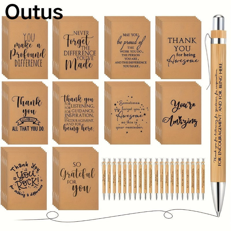 TEMU Pcs Employee Appreciation Gifts Bulk Thank You Office Gifts Back To School Gift Inspirational Notebooks Motivational Pens For Social Worker Boss