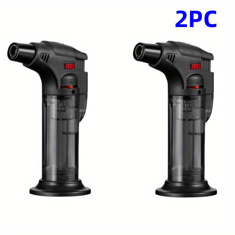 TEMU 2- 4- 6pcs Windproof Torch Lighters With Safety Lock, Refillable Kitchen Butane Gas Lighter, Adjustable Flame Size, Suitable For Candles,