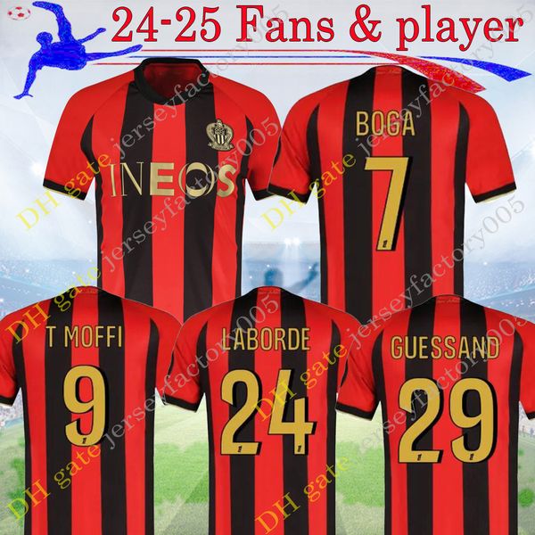2024 2025 Maillot OGC Nice Home Jerseys 24 25 T.MOFFI GUESSAND BOGA LABORDE Football shirt Customize Adult Man shirts