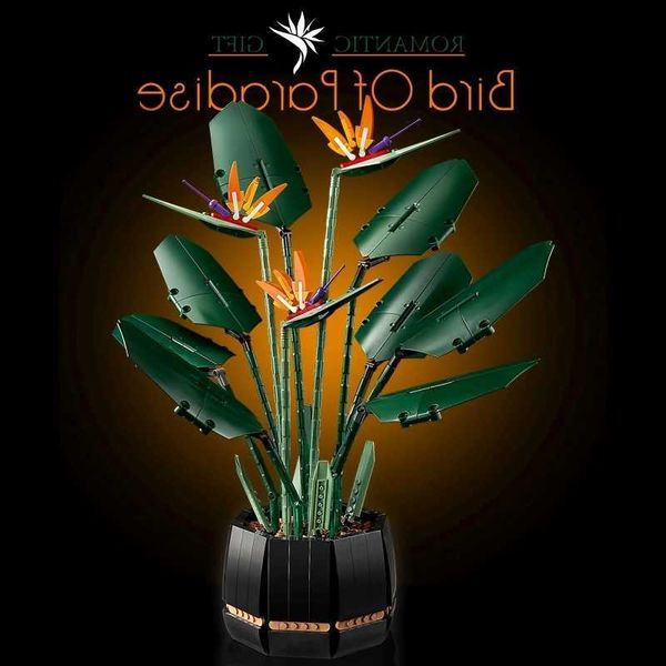 Blocks MINISO 10289 Paradise Bird Bouquet Rose Building Blocks Toys Children DIY Potted Holiday Girlfriend GiftY241105PU9W