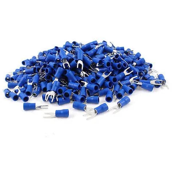 wholesale Pre Insulated Fork Wire Terminals Electrical Cable Heat Shrink Connectors Blue for Indurstry ZZ