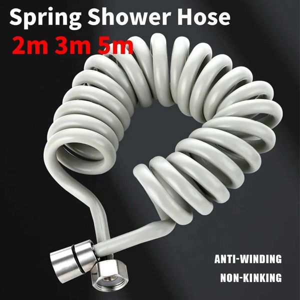 2m 3m 5m Spring Shower Hose Meters Water Plumbing Hose Plastic Bathroom Water Toilet Bidet Sprayer Telephone Line soft HosesCL240801