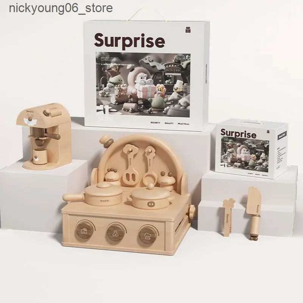 Baby Toy BANSHILI Children Pretend Play Snack Shelf Toy Family Kids Gift Set Kitchen Cabinet Sets Cooking Table Kitchen Toys L240910