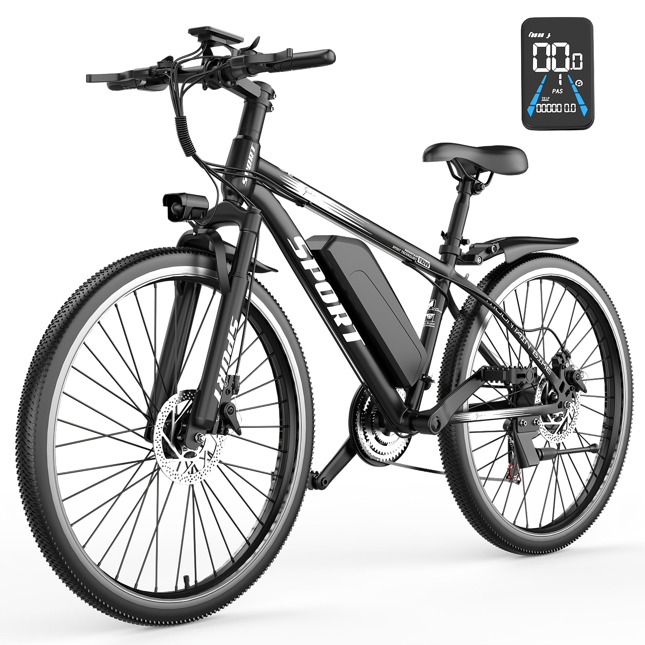 TEMU 700w Classic Electric Mountain Bike - 48v 10.5a Ultra-long Range, 26" Pneumatic Tires, 7-speed, Disc Brakes, Powerful Lighting System, Tool Kit,
