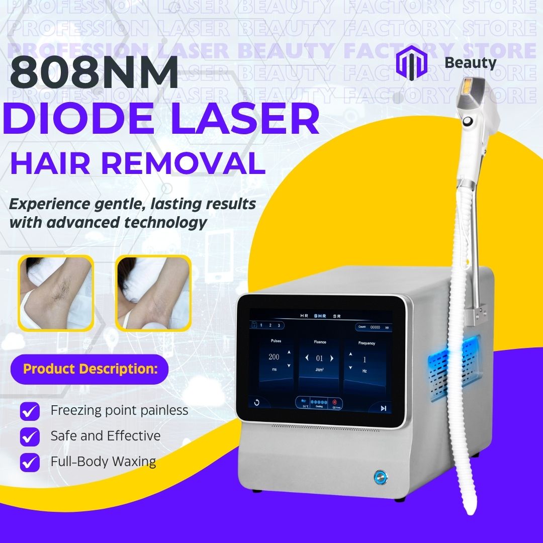Professional Diode Laser Hair Removal Machine Ice Cooling System Permanent Painless Hair Reduction Device For Face Body Bikini Areas