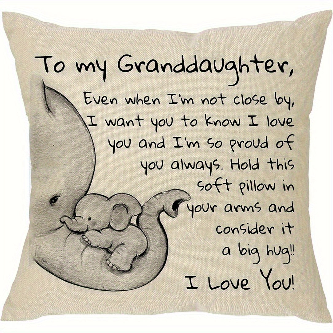 TEMU Grandson Gift From & Grandpa - "i Love You & Am Of You" Throw Pillow Cover With Elephant Hug Design - Printed Pillowcase For Teens, Men, Boys -