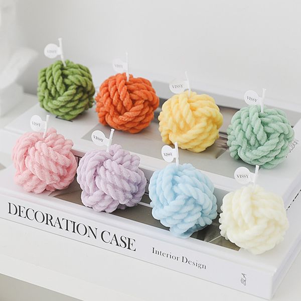 Diy Creative Wool Candle Decorative Scented Candles Soy Wax Aromatherapy Candle Photography Props Wedding Desktop Decoration