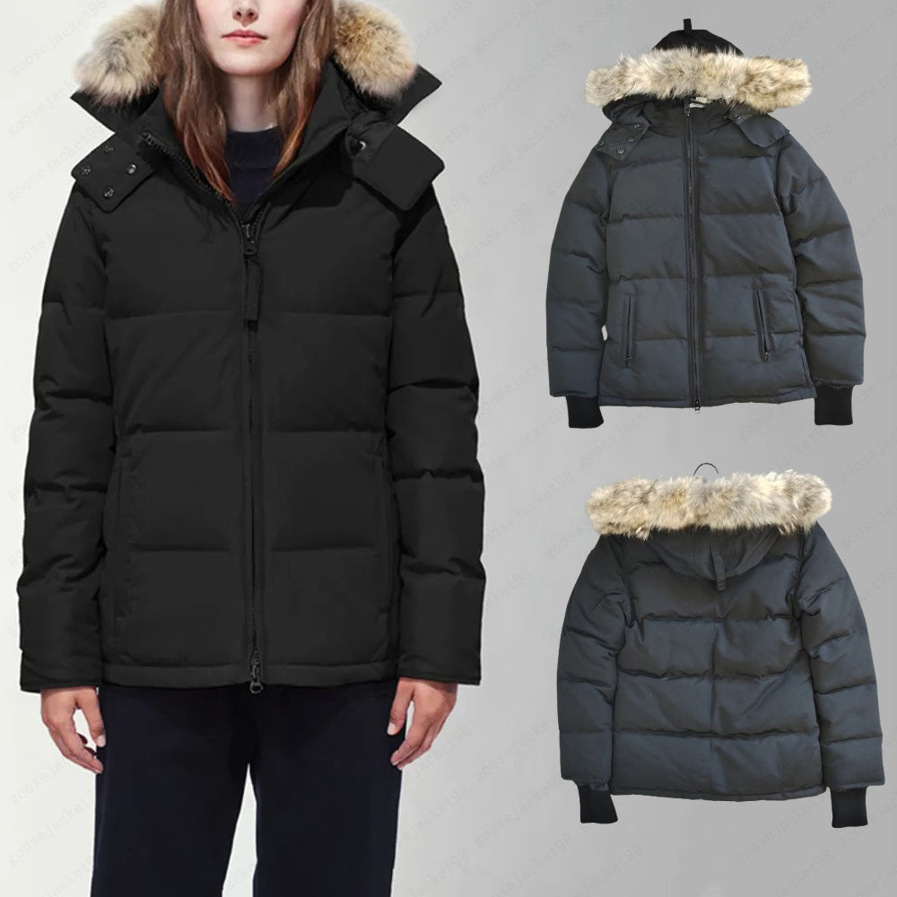 Designer Womens Down Jackets Canada Real Coyote Fur Warm Hooded Parka Winter Home Outdoor Outerwear Jacket Windproof Coat Doudoune Hoody