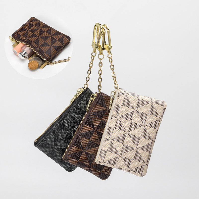 Best Seller Designer Bag Fashion Geometric Patterns Small Wallet Women Zipper Coin Chain Mini Purse Key Lipstick Bags ID Credit Card Holder