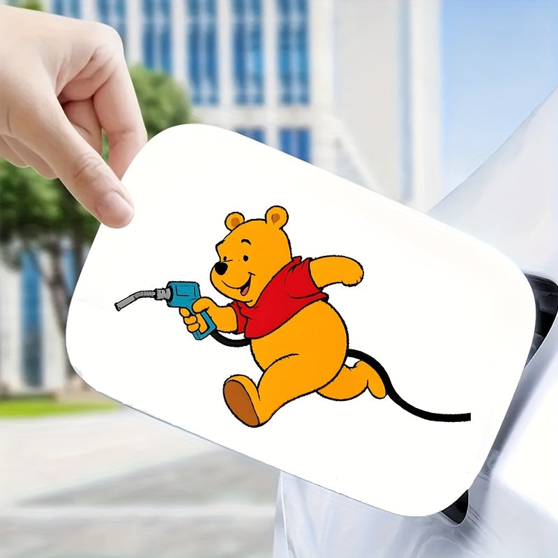 TEMU [authorized] Winnie The Cute Cartoon Fuel Tank Sticker, Vinyl Car Decal - Durable, Weatherproof Fuel & Bumper Sticker, Cartoon Design, For Cars,