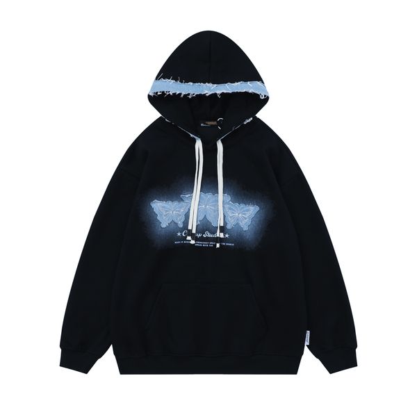 Y2K Spring Grey Men Clothing Korean Fashion Letter Baggy Pullover Embroidery Streetwear Sweatshirt Long Sleeves Plush Tops