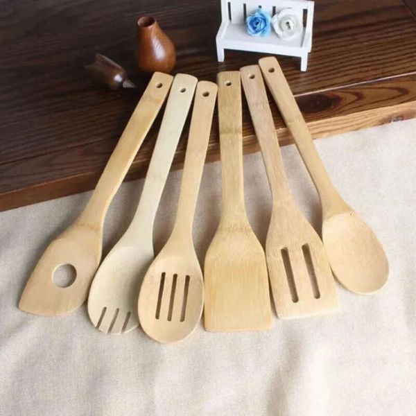 Spoon Spatula Styles Bamboo Portable 6 Wooden Utensil Kitchen Cooking Turners Slotted Mi Holder Shovels Fy7604 1024 Fy704