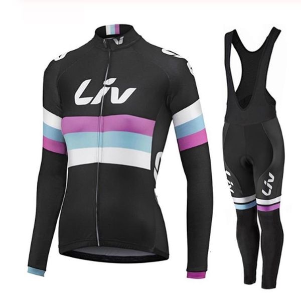 LIV 2023 Women Autumn Cycling Jersey Set Long Sleeve Breathable Clothing MTB Maillot Ropa Ciclismo Bicycle Outdoor Sportswear 240910