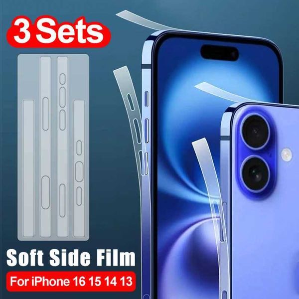 Cell Phone Screen Protectors Frame Film for IPhone 16 15 14 Plus 13 Pro Max Mini 16PM HD Hydrogel Side Protective Sticker Anti-Scratch Phone