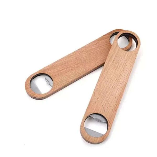 Wood Big Handle Bartender Openers Wine Beer Soda Glass Cap Bottle Opener Kitchen Bar Tools Factory Wholesale