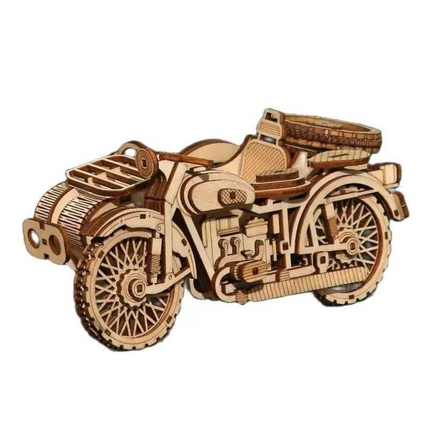 3D Tricycle Motorbike Puzzles Jigsaw Child Montessori Construction Building Wooden Toys Models Gift for Adults To Assembg