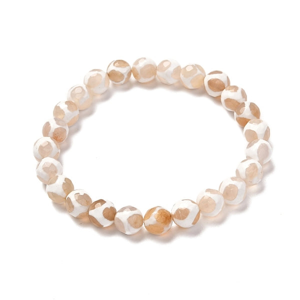 Tibetisches Schildkrötenrückenmuster dzi natürliches tibetisches Achat-Stretcharmband für Männer und Frauen