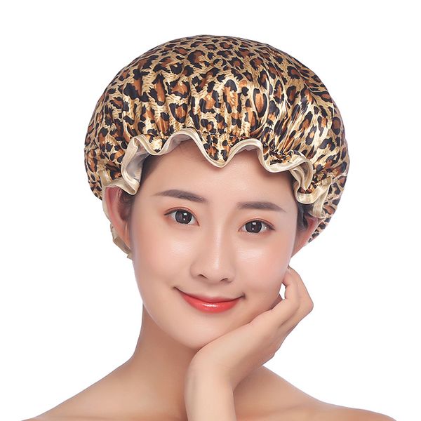 Shower Cap Double Waterproof Makeup Hood Shampoo Bath Thickening Fine Workmanship Solid Color Stylish Beautiful Colorful zxf 122