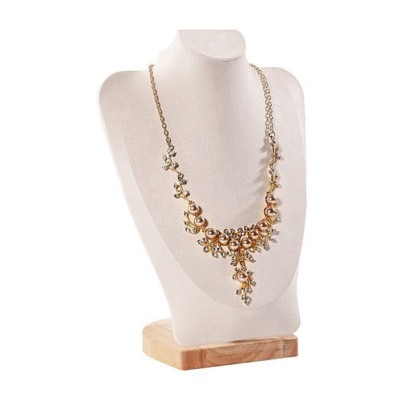 Expositores de joyas y collares de terciopelo con forma de busto