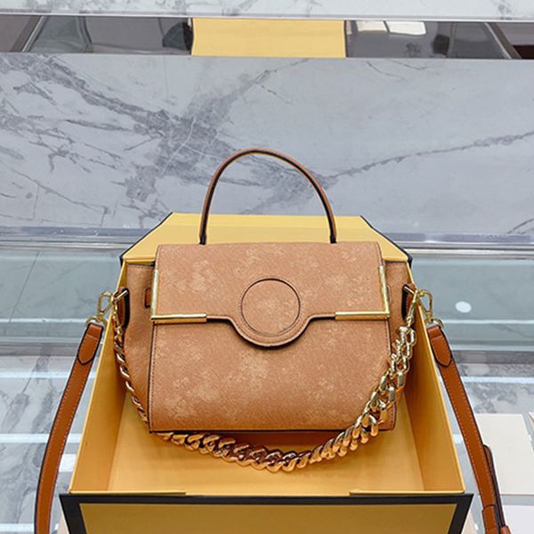 2025--10A 25cm Women Flap Handbags Purse High Quality Tote Bag Detachable Shoulder Belt Chain Magnetic Buckle Inside Letters Genuine Leather