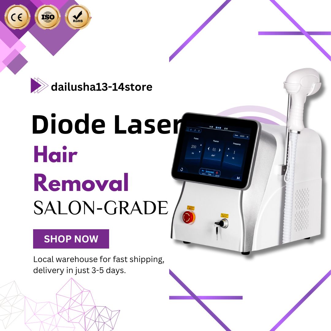 Diode Laser Hair Removal Machine, 808nm 755nm 1064nm, Ice Platinum Permanent Depilation for All Skin Tones