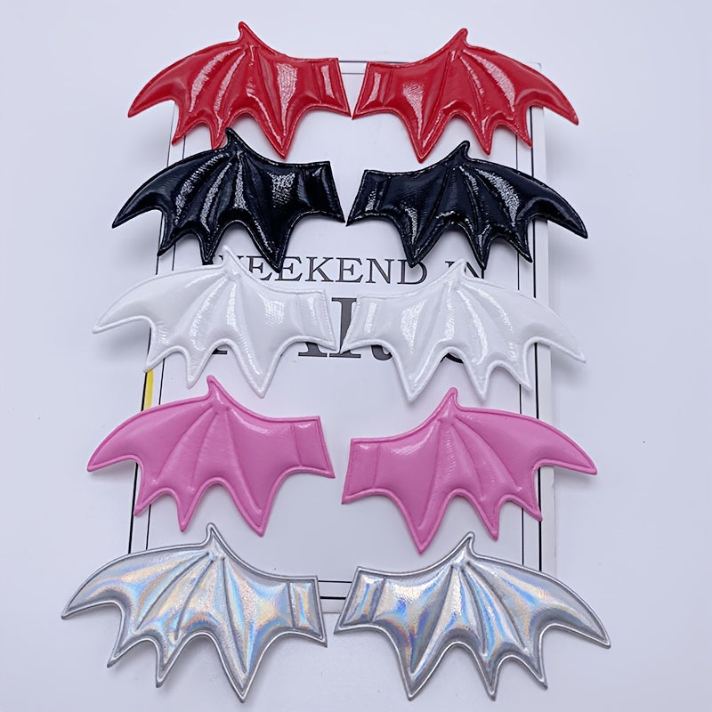 TEMU 30pcs Mixed Color Leather Bat Wing Appliques, Sew-on Embellishments For Diy Halloween Costumes, Dolls, Hairbands, Clips, Hats Decor