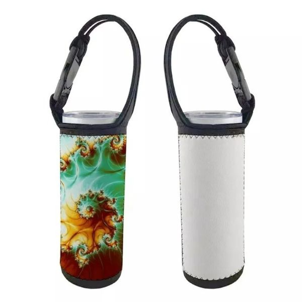 Sublimation white Blank 20oz Tumbler Tote Diving cloth Neoprene bottle Sleeves with Adjustable Strap Drinkware Handle Carrier Sleeve Covers