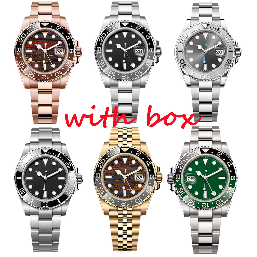 Men watch luxury ceramic bezel all stainless steel automatic mechanical diving watch 40mm watch 2813 movement automatic watch stainless steel strap