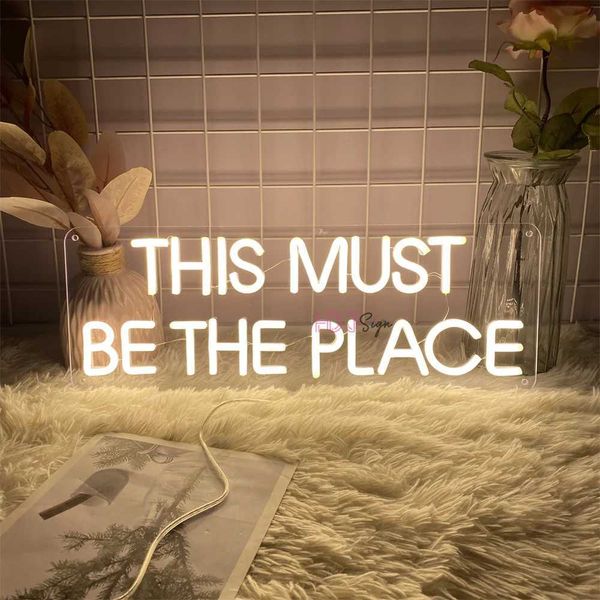 Led Light This Must Be The Place Art Wall Decor LED Neon Lights Lamps Sign USB Boardsign Bedroom Coffee Decoration Y240817