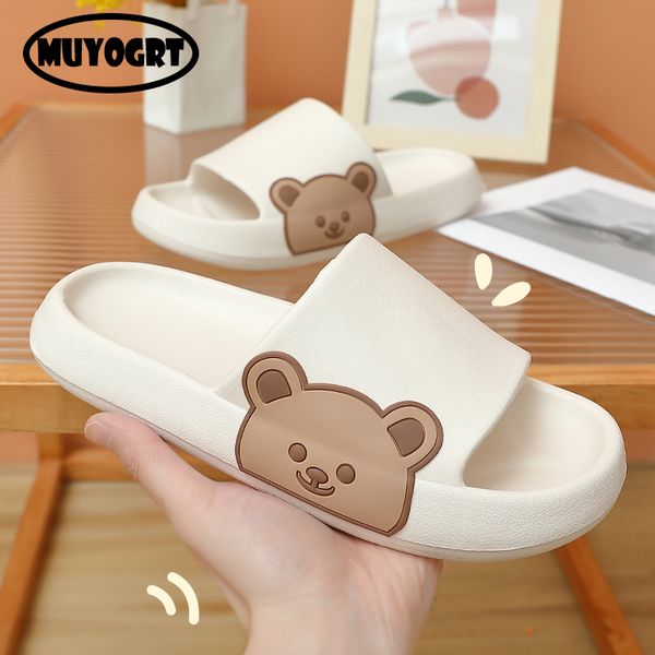 Slippers Bear Women Summer Flip ps Cute Cartoon Cloud Shoes For Bathroom Indoor Outdoor Wear Soft Thick Beach Men Sandals 94db