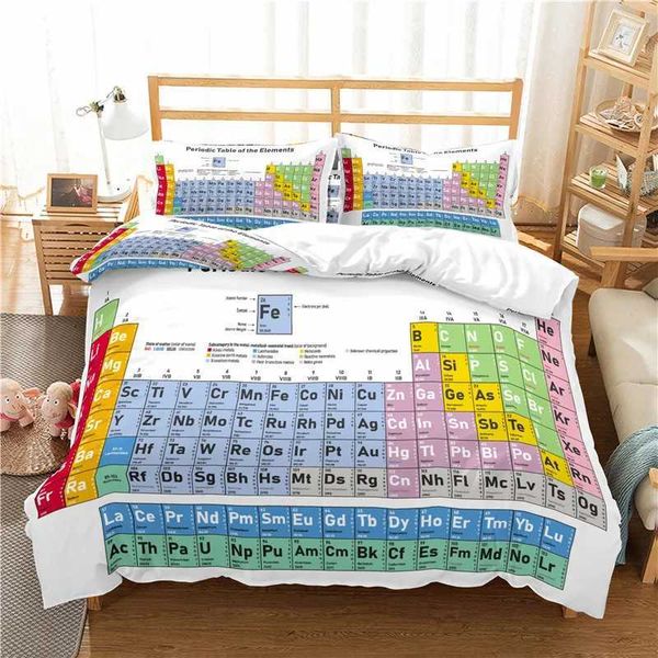 Bedding sets Learning images of periodic tables down duvet covers scientific bedding ultrafine fiber chemistry enthusiasts children teenager