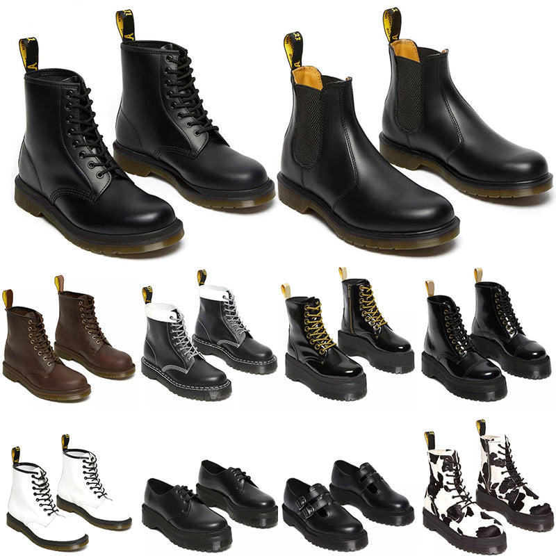 free shipping designer boots sandals shoes doc martins black leather white mens womens booties sneakers winter knee high Half Ankle platform boot fa