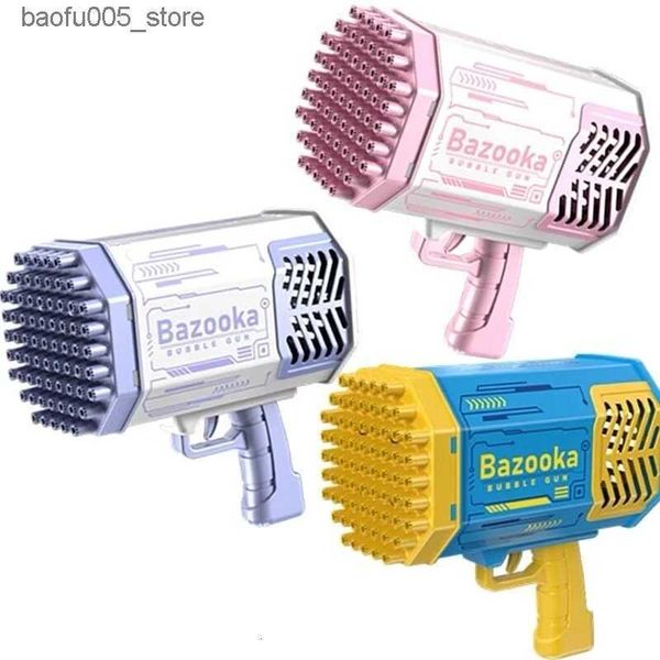 Novelty Games 69-Hole Bazooka Bubble Machine Toy Electric So Water Summer Outdoor Party Charging Toys For Kids Gifts 230130 Q240307