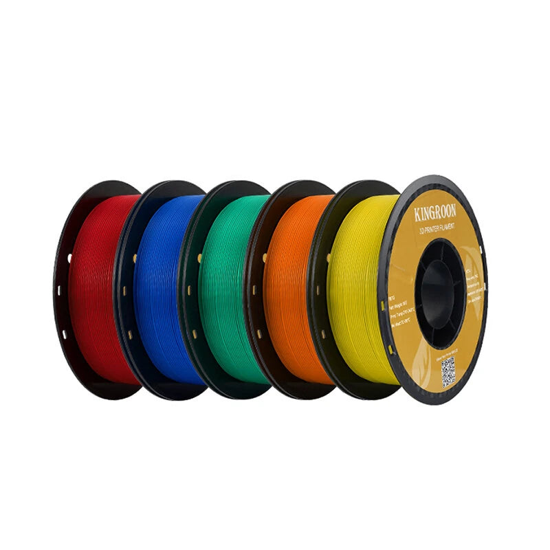 KINGROON PETG 3D Printer Filament 1.75mm 5kg Red-Dark Blue-Green-Orange-Yellow High Strength Easy to Print Eco-Friendly