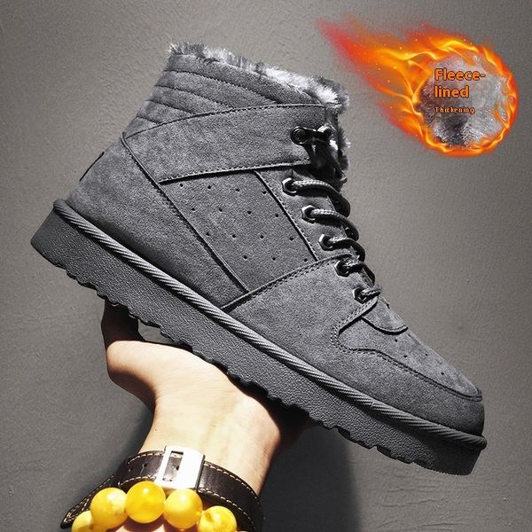 Northern Snow Winter New Collection with Velvet Warm Cotton Shoes High Top Strap up Men&#039;s Fashion Flat Boots
