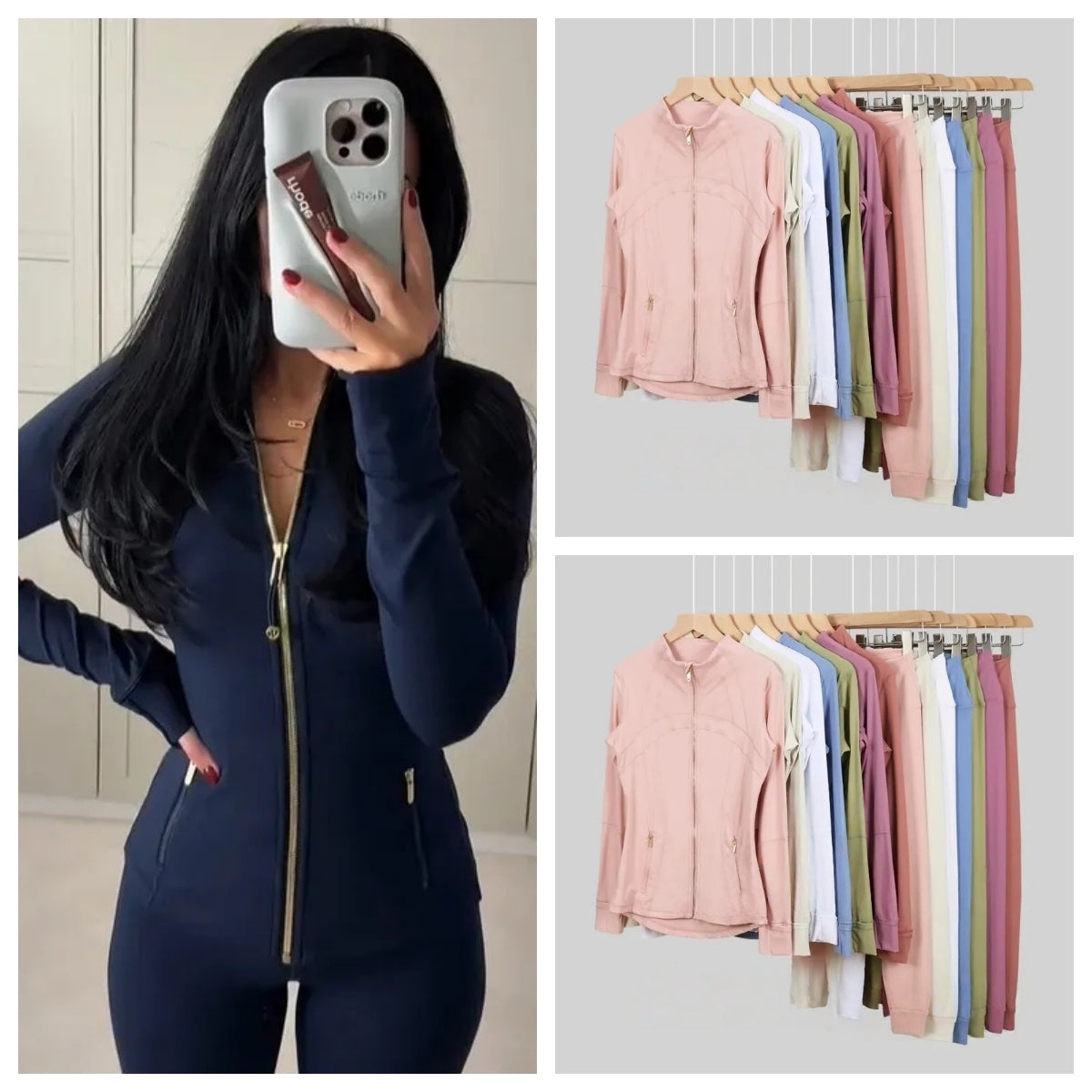 Women Yoga Jacket set Define Workout Sport Coat Fitness Sports Quick Dry Activewear Top Solid Zip Up Sweatshirt Hot sale