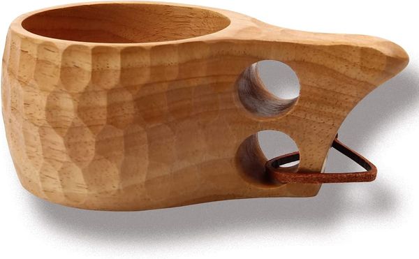 Wooden Mug Camping Water Beer Coffee Cup Hiking Picnic Tableware Bowl Outdoor Nordic Acacia Rubber Wood Mugs Bushcraft